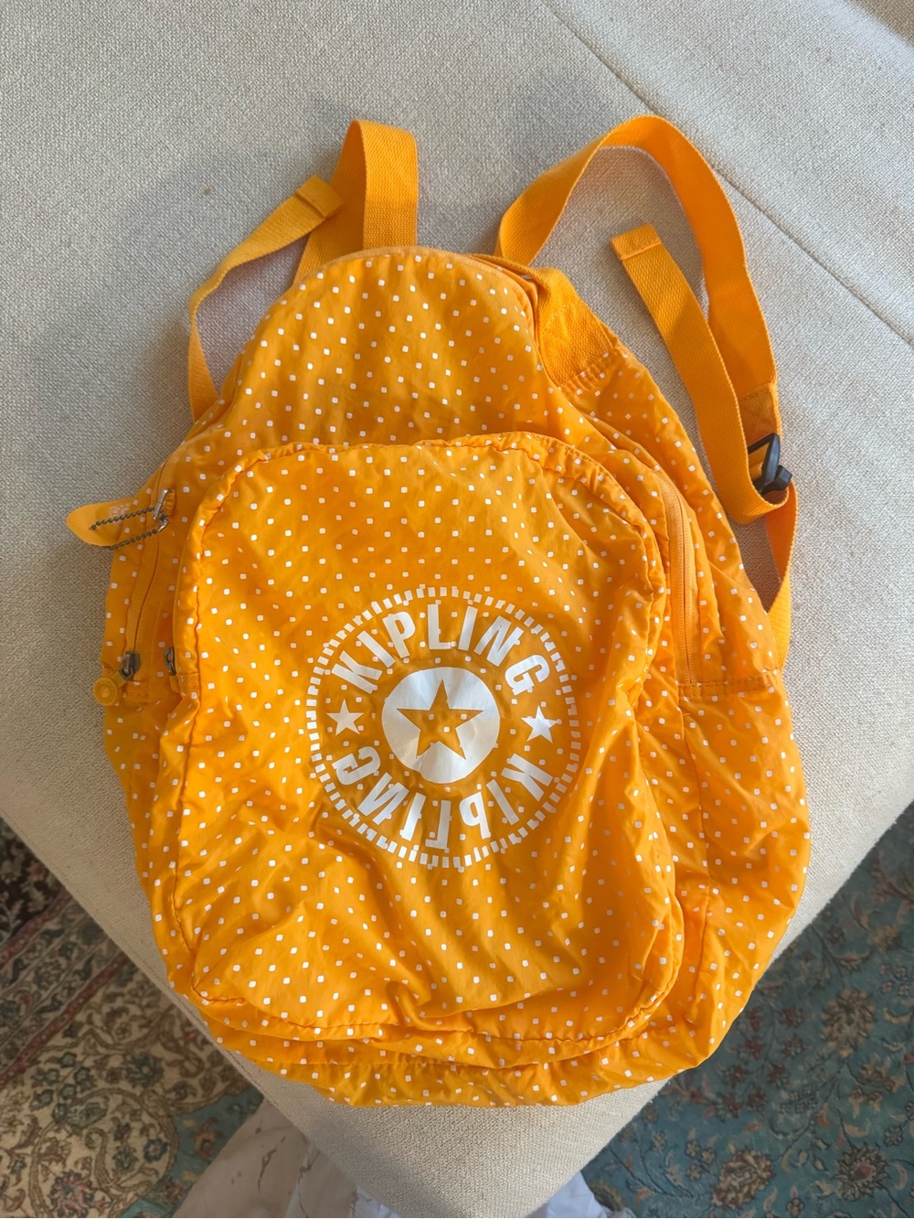 Kipling Kids Orange Polka Dot Backpack